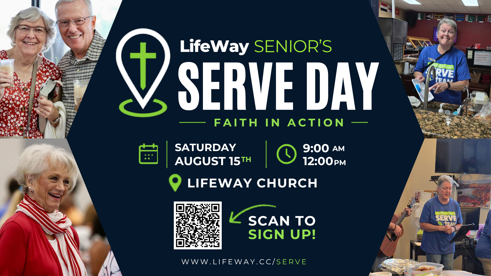 LifeWay Seniors Serve Day, Saturday August 15 from 9 AM to noon at LifeWay Church